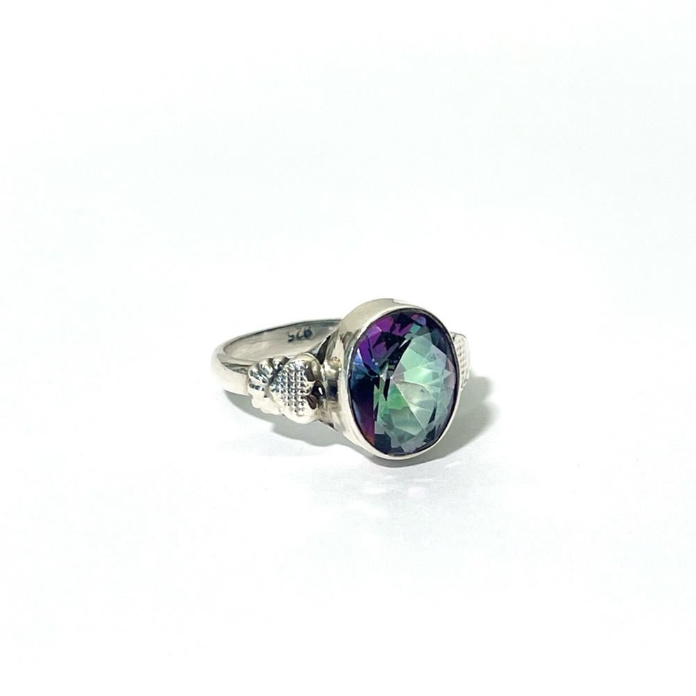 New Sterling Silver Mystic Topaz Ring 925